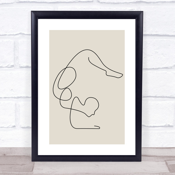 Block Colour Line Art Yoga Exercise Decorative Wall Art Print