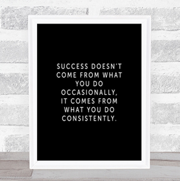 Success Quote Print Black & White