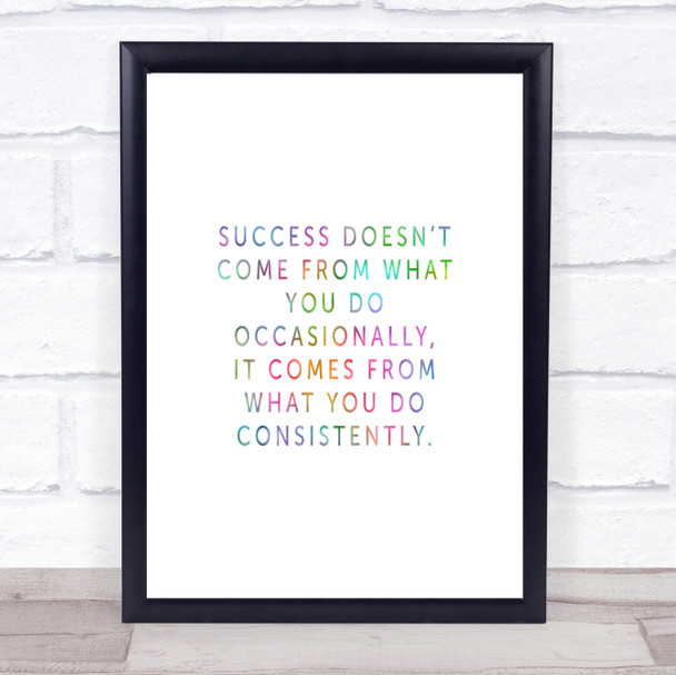 Success Rainbow Quote Print