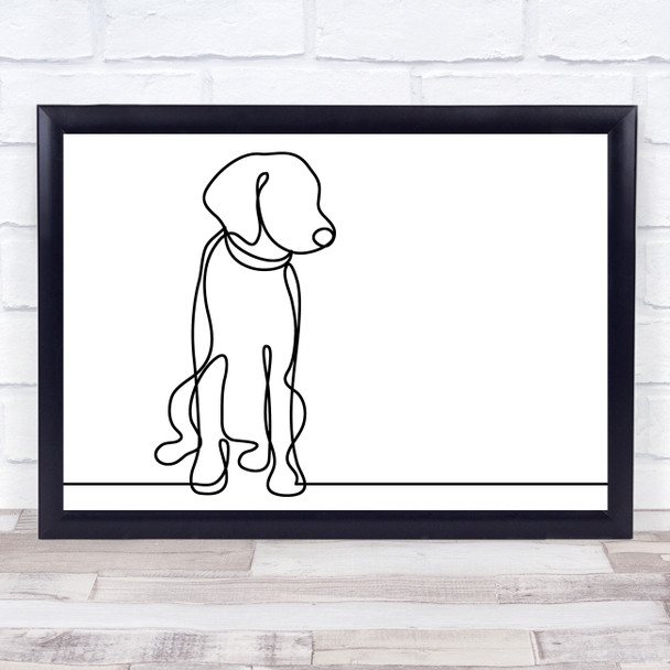 Black & White Line Art Dog Decorative Wall Art Print