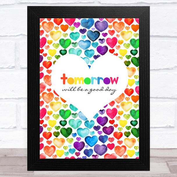 Captain Tom Tomorrow Will Be Rainbow Heart Scattered Statement Wall Art Print