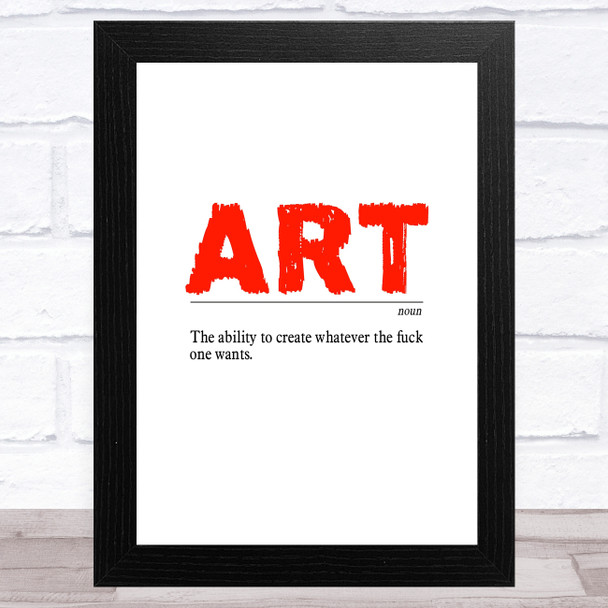 Art Modern Dictionary Definition Statement Wall Art Print