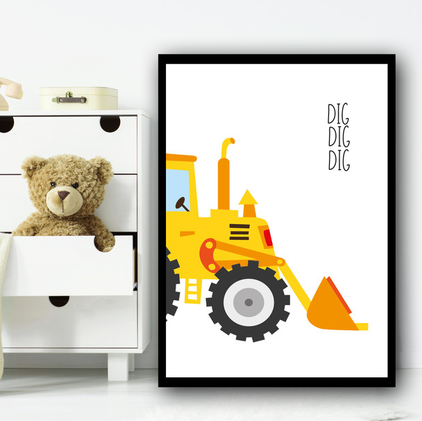 Construction Set 1C Children's Nursery Bedroom Wall Art Print