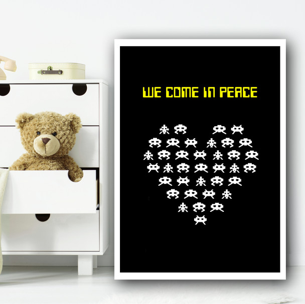 Space Invaders 5 Children's Nursery Bedroom Wall Art Print