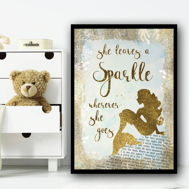 Sparkle Mermaid Montage Style Children's Nursery Bedroom Wall Art Print