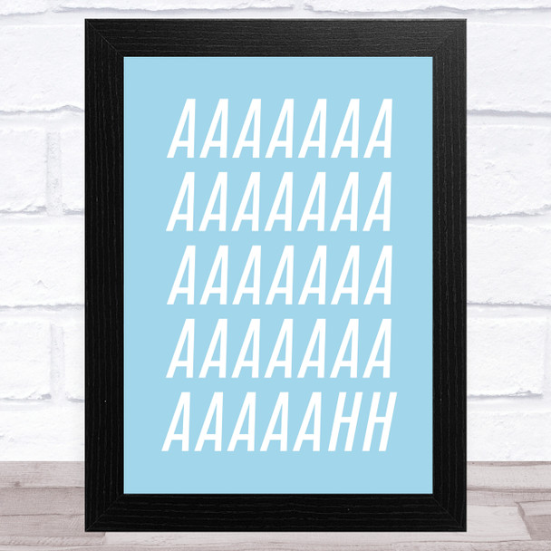 Lankybox Aaaaaahh Catchphrase Blue Children's Kids Wall Art Print