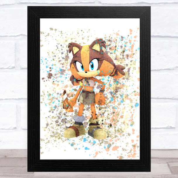 Sticks Sonic The Hedgehog Splatter Art Children's Kids Wall Art Print