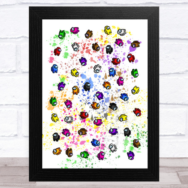 Among Us So Many In Space Splatter Art Children's Kids Wall Art Print