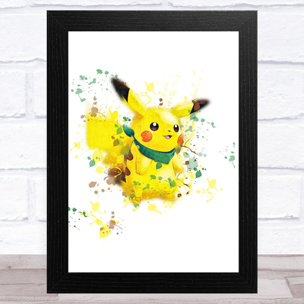 Pikachu Pok?®mon Splatter Art Children's Kids Wall Art Print