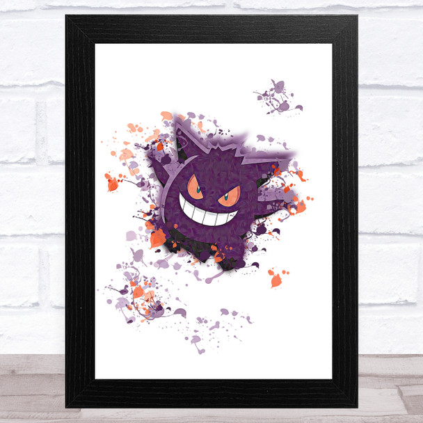 Genga Pok?®mon Splatter Art Children's Kids Wall Art Print