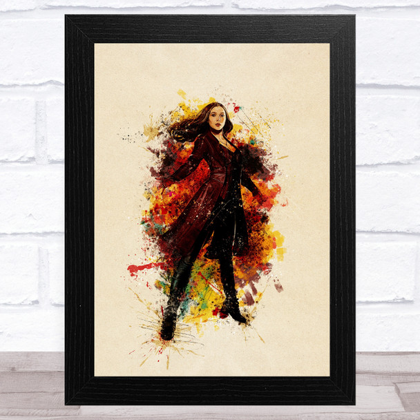 Wanda Maximoff Watercolour Splatter Children's Kid's Wall Art Print