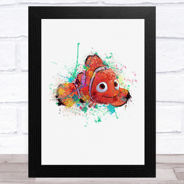 Finding Nemo Watercolour Splatter Children's Kid's Wall Art Print