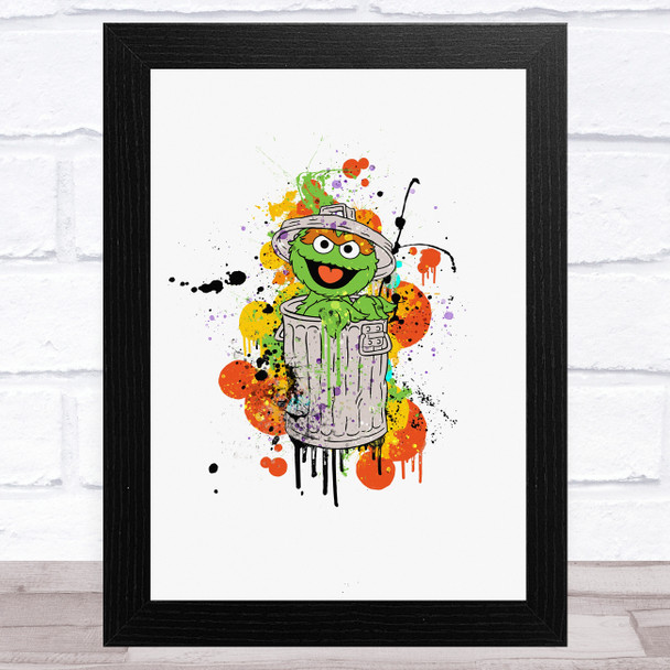 Oscar The Grouch Splatter Children's Kid's Wall Art Print