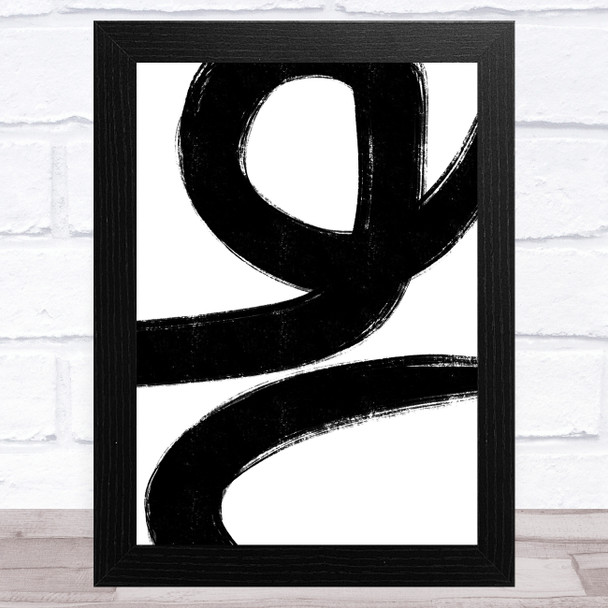 Abstract Black White Swirls Design 1 Home Wall Art Print