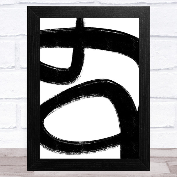 Abstract Black White Swirls Design 2 Home Wall Art Print
