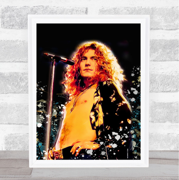 Robert Plant Splatter Art Celeb Wall Art Print