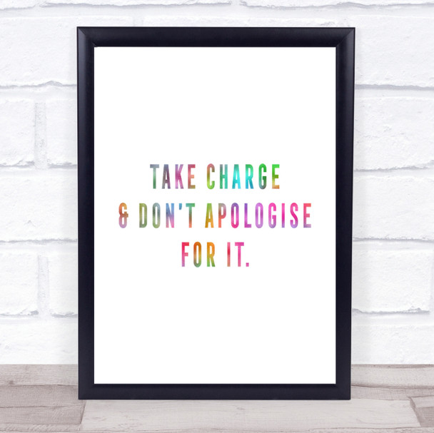 Take Charge Rainbow Quote Print