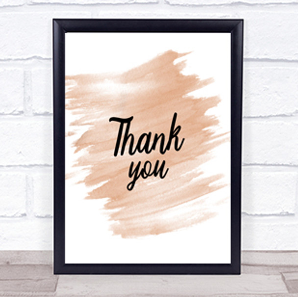 Thank You Quote Print Watercolour Wall Art