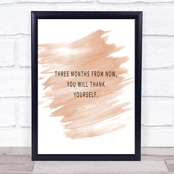 Thank Yourself Quote Print Watercolour Wall Art
