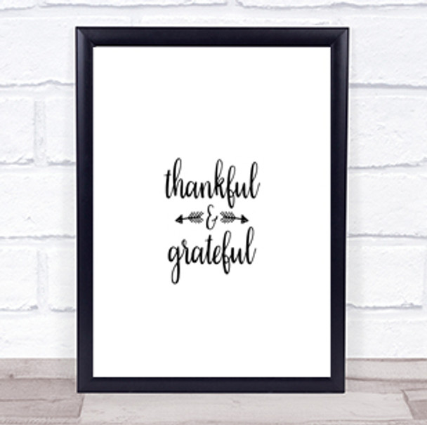 Thankful Quote Print Poster Typography Word Art Picture