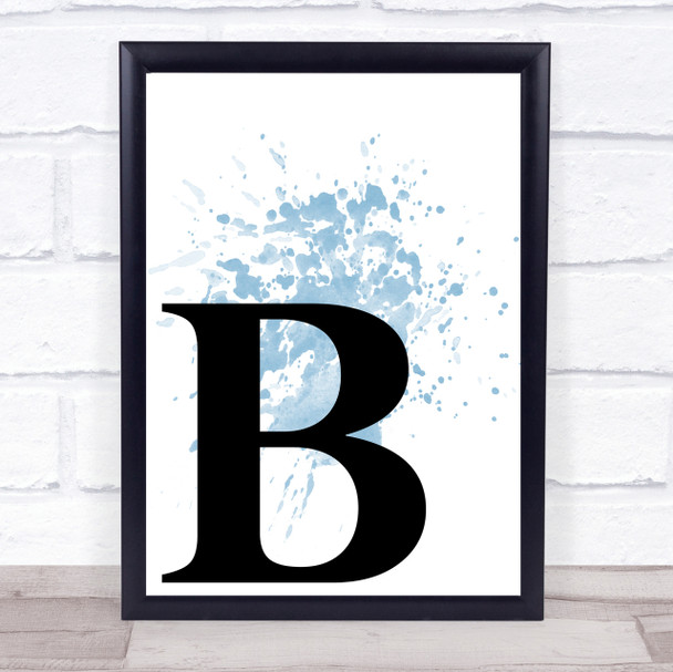 Blue Initial Letter B Quote Wall Art Print Blue Initial Letter B Quote Wall Art Print