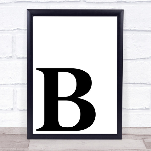 Initial Letter B Quote Wall Art Print Initial Letter B Quote Wall Art Print