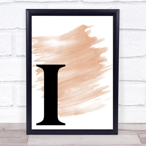 Watercolour Initial Letter I Quote Print