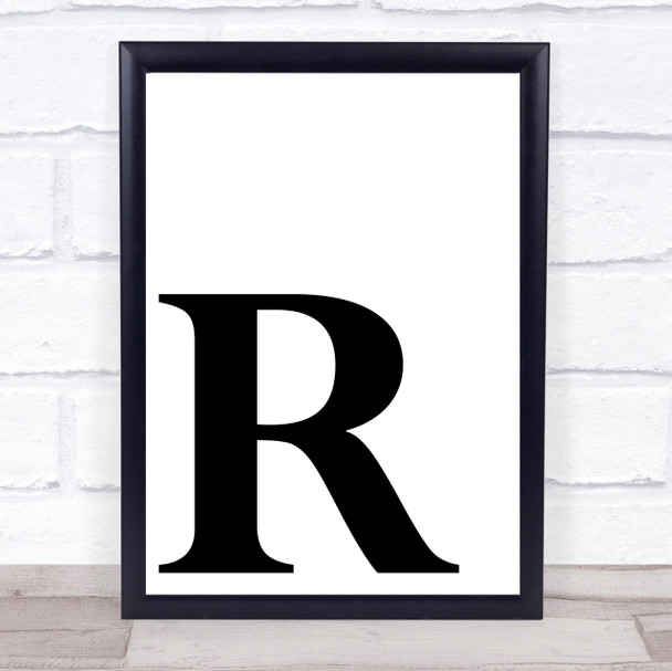 Initial Letter R Quote Wall Art Print