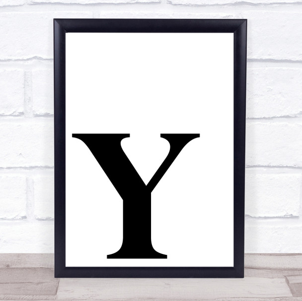 Initial Letter Y Quote Wall Art Print