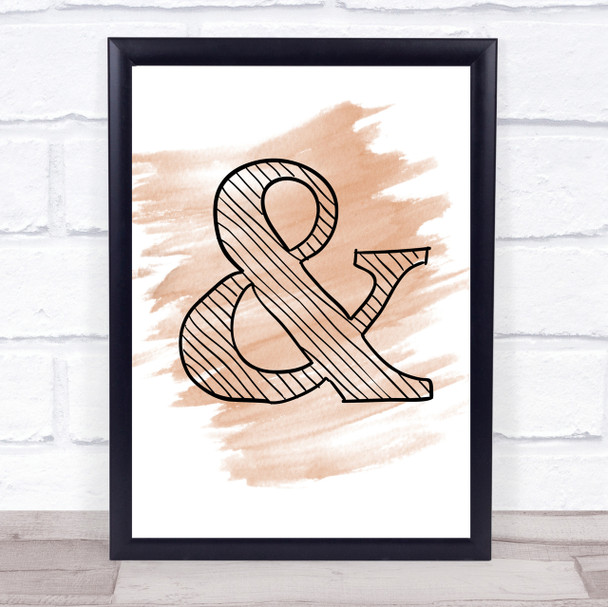Watercolour Stripy & And Ampersand Quote Print