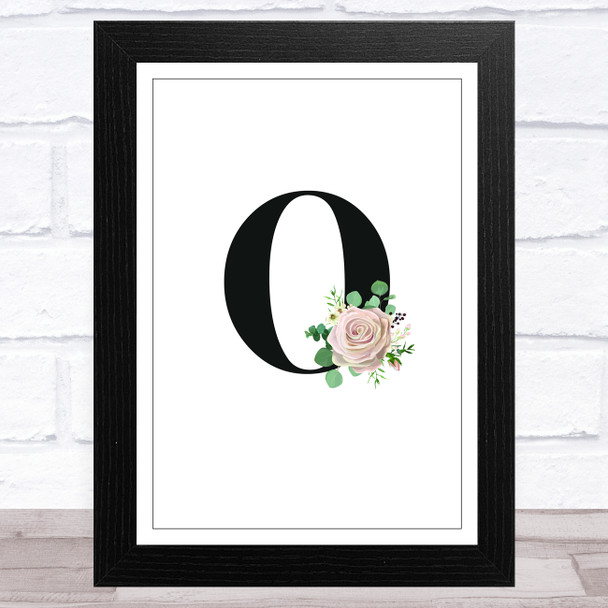 Initial Letter O With Flowers Wall Art Print