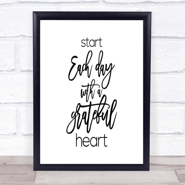 Grateful Heart Quote Print Grateful Heart Quote Print
