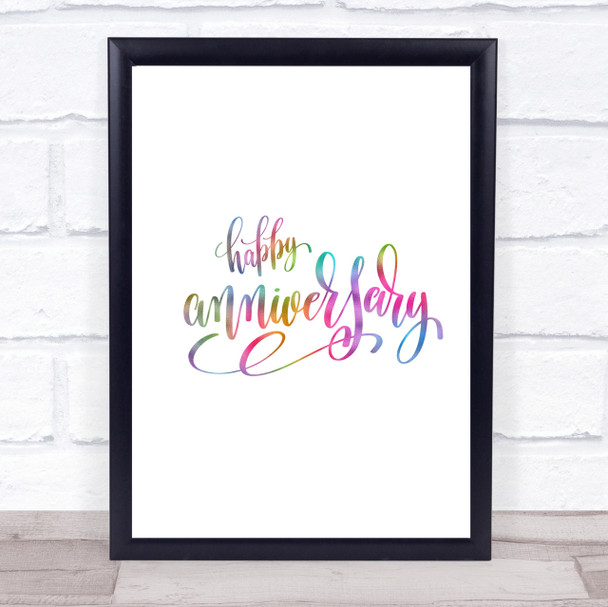 Happy Anniversary Rainbow Quote Print Happy Anniversary Rainbow Quote Print