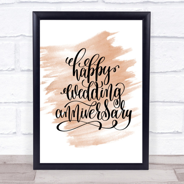 Happy Wedding Anniversary Quote Print Watercolour Wall Art Happy Wedding Anniversary Quote Print Watercolour Wall Art