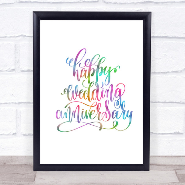 Happy Wedding Anniversary Rainbow Quote Print Happy Wedding Anniversary Rainbow Quote Print