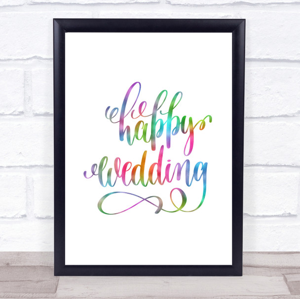 Happy Wedding Rainbow Quote Print Happy Wedding Rainbow Quote Print