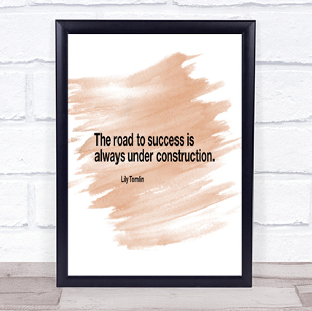 The Road To Success Is Under Construction Quote Poster Print