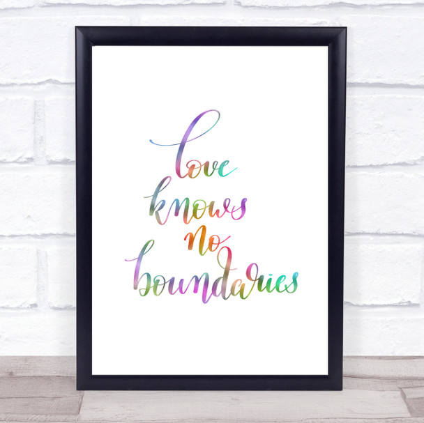 Love Knows No Boundaries Rainbow Quote Print Love Knows No Boundaries Rainbow Quote Print