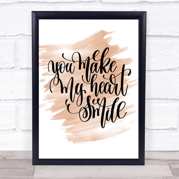 You Make My Heart Smile Quote Print Watercolour Wall Art You Make My Heart Smile Quote Print Watercolour Wall Art