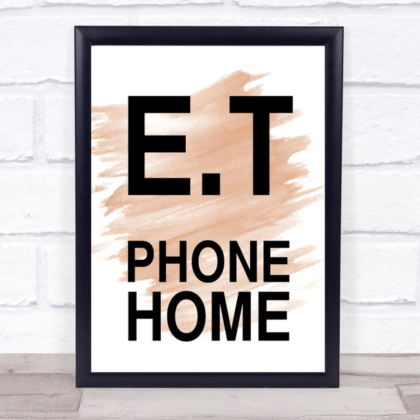 Watercolour E.T Phone Home Movie Quote Print