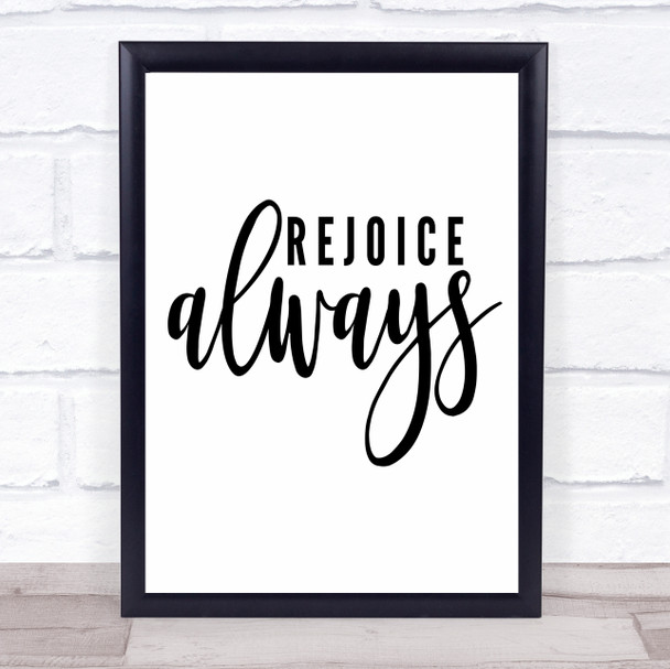 Rejoice Always Quote Typogrophy Wall Art Print