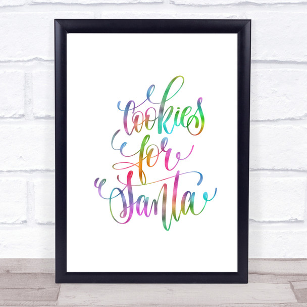 Christmas Cookies For Santa Rainbow Quote Print Christmas Cookies For Santa Rainbow Quote Print