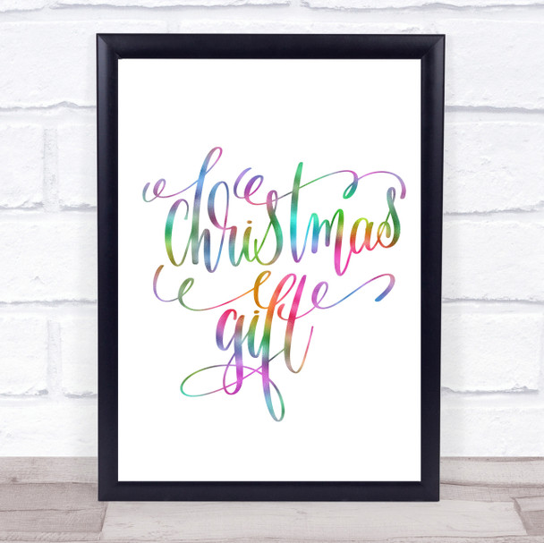 Christmas Gift Rainbow Quote Print