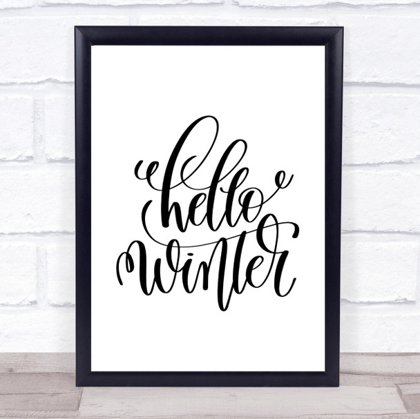 Christmas Hello Winter Quote Print Poster Typography Word Art Picture
