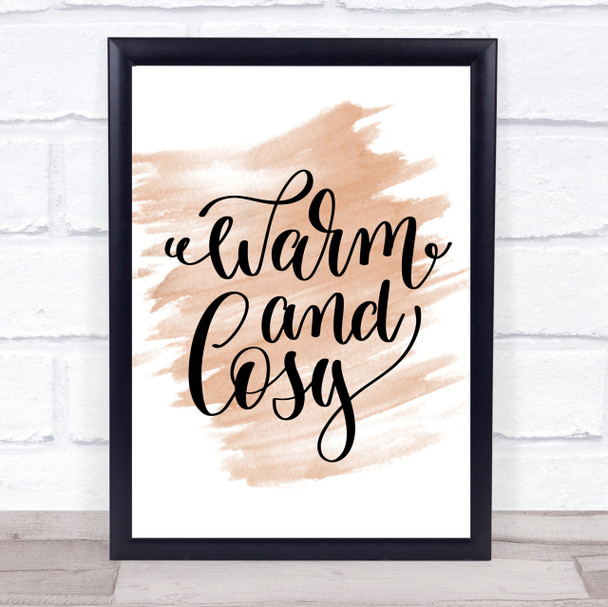 Christmas Warm And Cosy Quote Print Watercolour Wall Art Christmas Warm And Cosy Quote Print Watercolour Wall Art