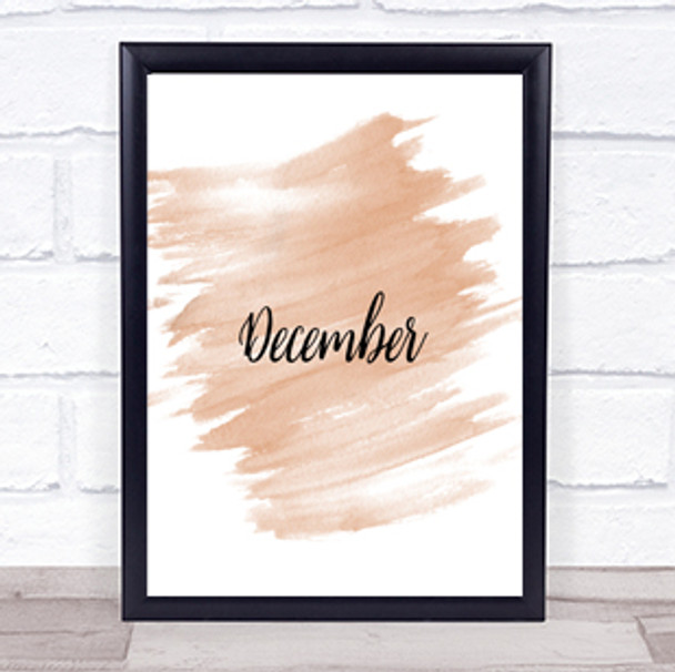 December Quote Print Watercolour Wall Art December Quote Print Watercolour Wall Art