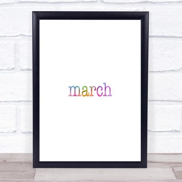 March Rainbow Quote Print