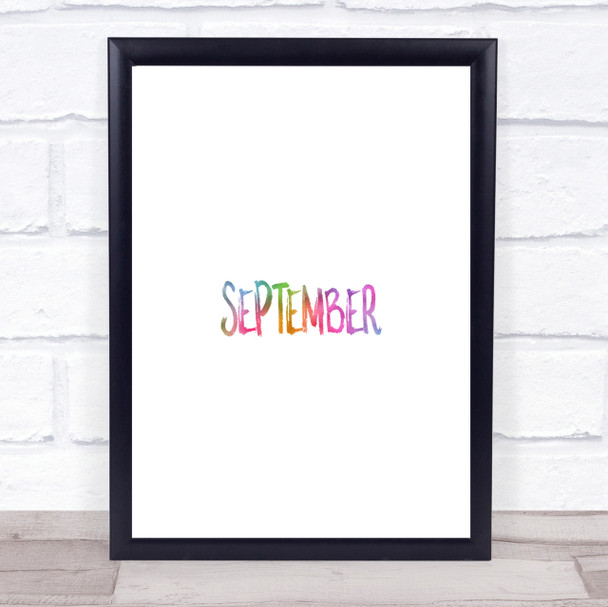 September Rainbow Quote Print