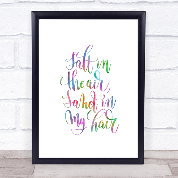 Salt In Air Sand Hair Rainbow Quote Print Salt In Air Sand Hair Rainbow Quote Print