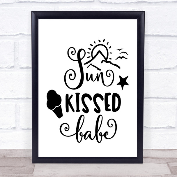 Sun Kissed Babe Quote Typogrophy Wall Art Print